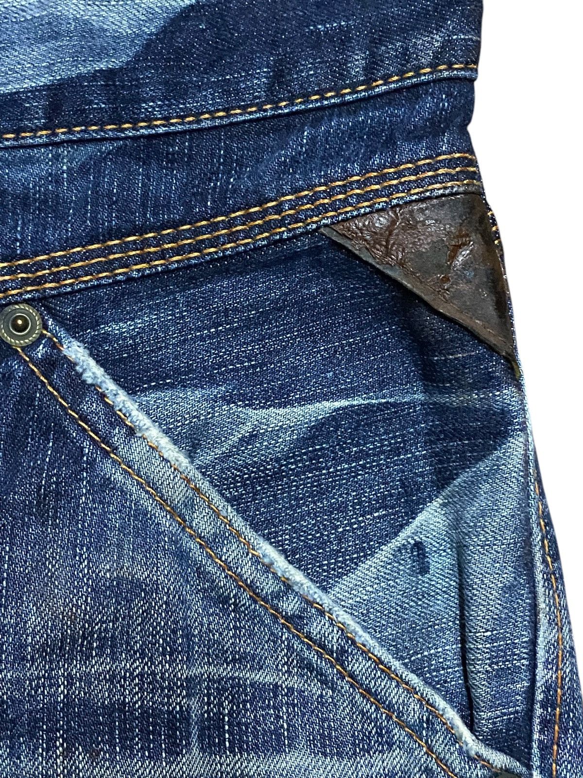 Japanese Brand Vintage Edwin Blue Trip Faded Wash Distressed Baggy Jeans Size US 34 / EU 50 - 10 Thumbnail