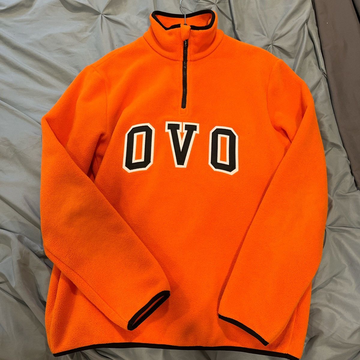 image of Octobers Very Own Ovo Orange Quarter-Zip Fleece, Men's (Size Large)