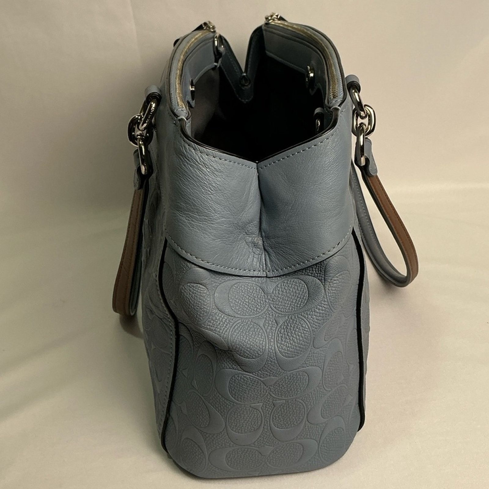 Coach Coach Lt Blue Signature Leather Mini Brooke Carryall Satchel Size ONE SIZE - 14 Thumbnail