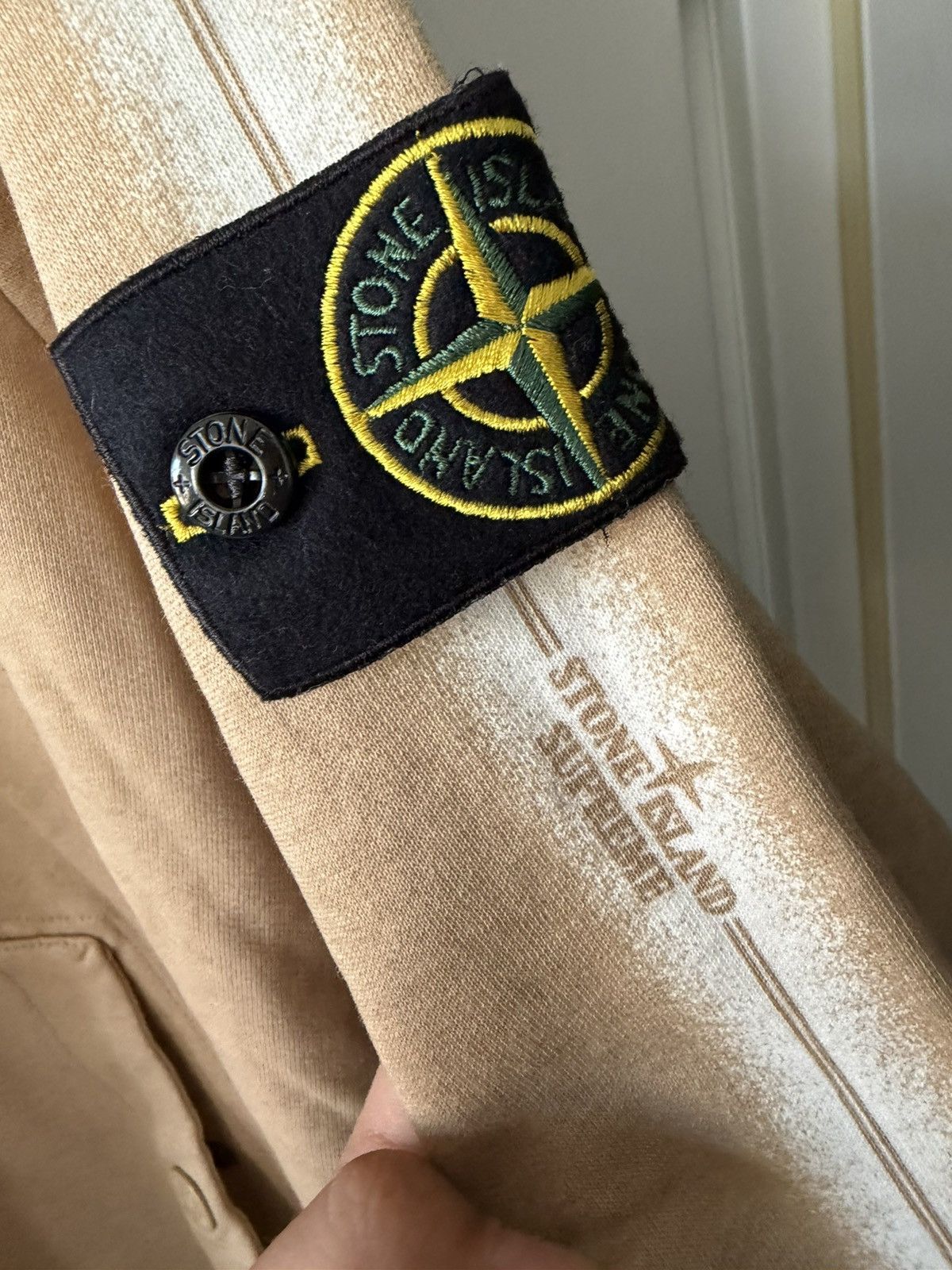 Stone Island × Supreme Stone Island Supreme Hoodie Beige Size US L / EU 52-54 / 3 - 7 Thumbnail