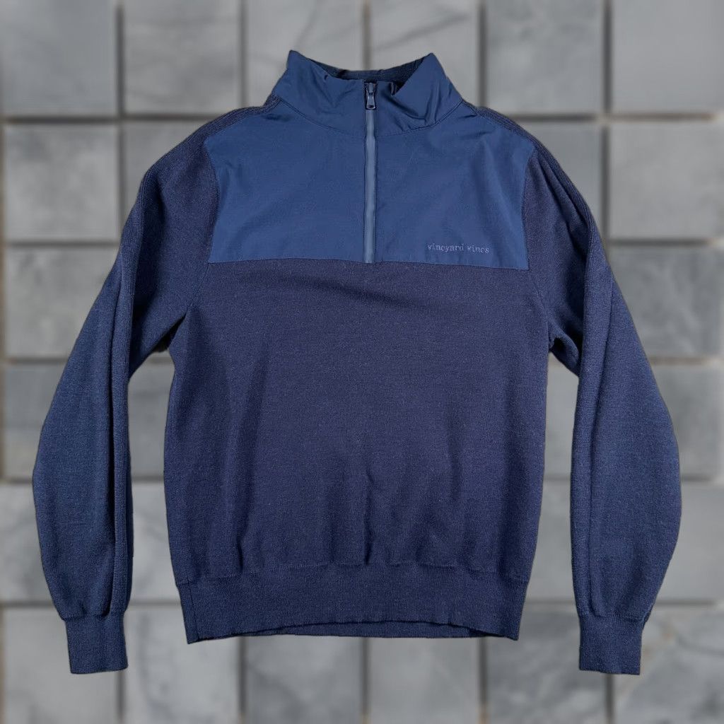 Vineyard Vines Vineyard Vines 1/4 Zip Sweater Mens S Blue Wind Pullover Merino Wool Blend Golf Size US S / EU 44-46 / 1 - 1 Thumbnail