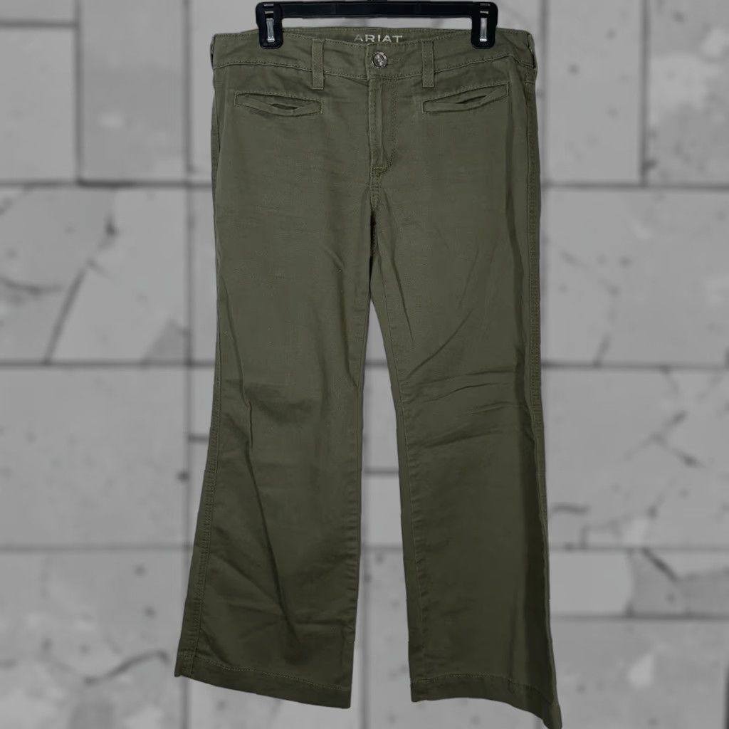 Ariat Ariat Denim Pants Women Green Cotton Blend Trouser 28x28 Regular Ankle Mens? Womens. Size 28" / US 6 / IT 42 - 1 Thumbnail