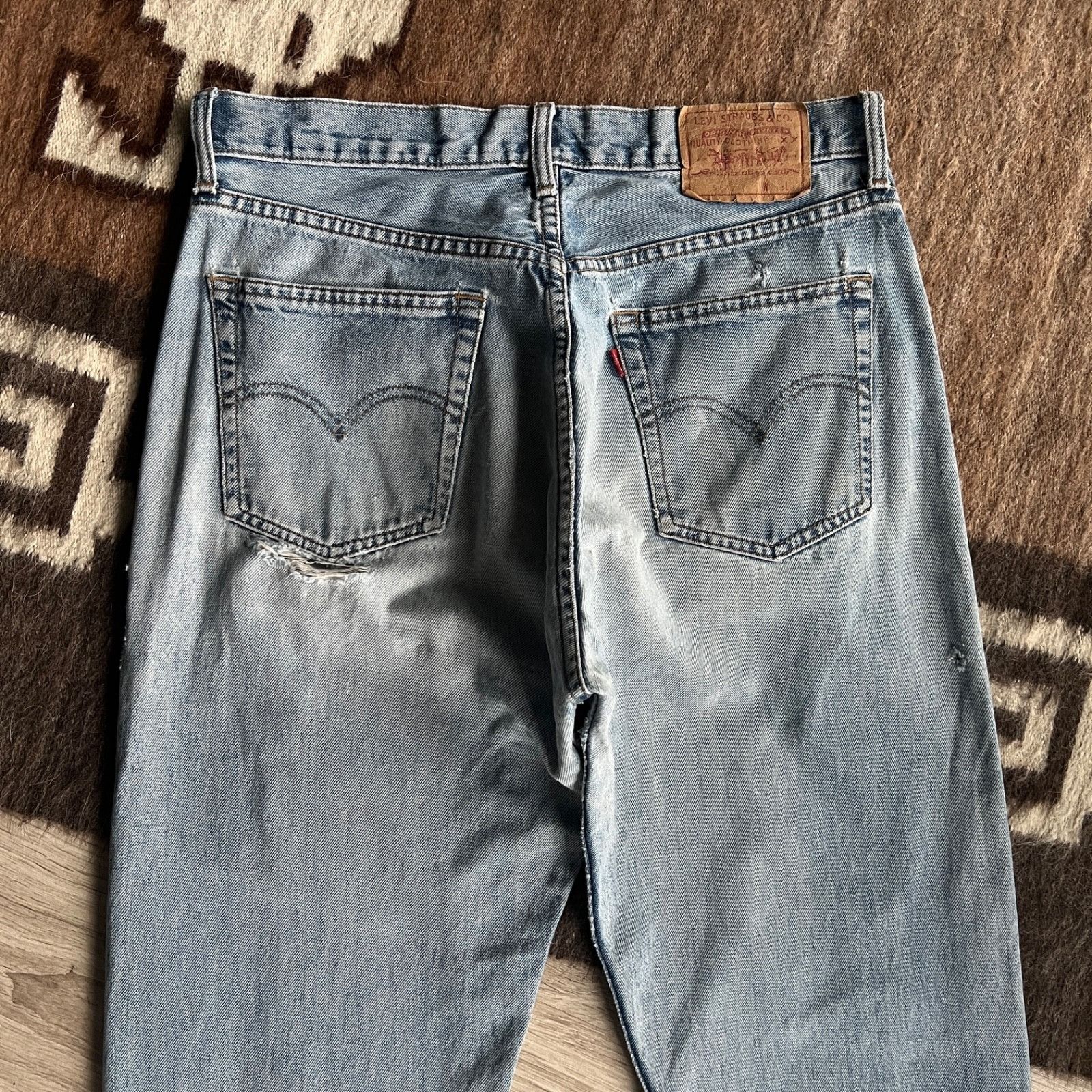 Levi's Levi’s 517 Vintage Jeans USA Made Distressed Denim 9814AC Size US 33 - 2 Thumbnail