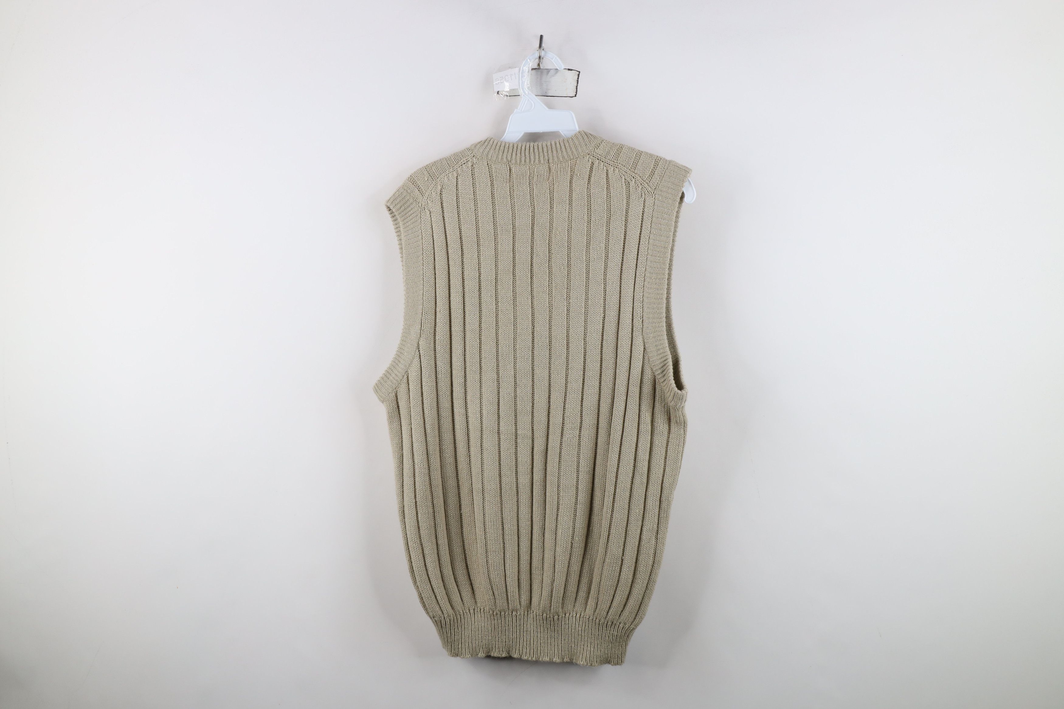 Vintage Vintage 90s Streetwear Chunky Cable Ribbed Knit Sweater Vest Size US L / EU 52-54 / 3 - 5 Thumbnail