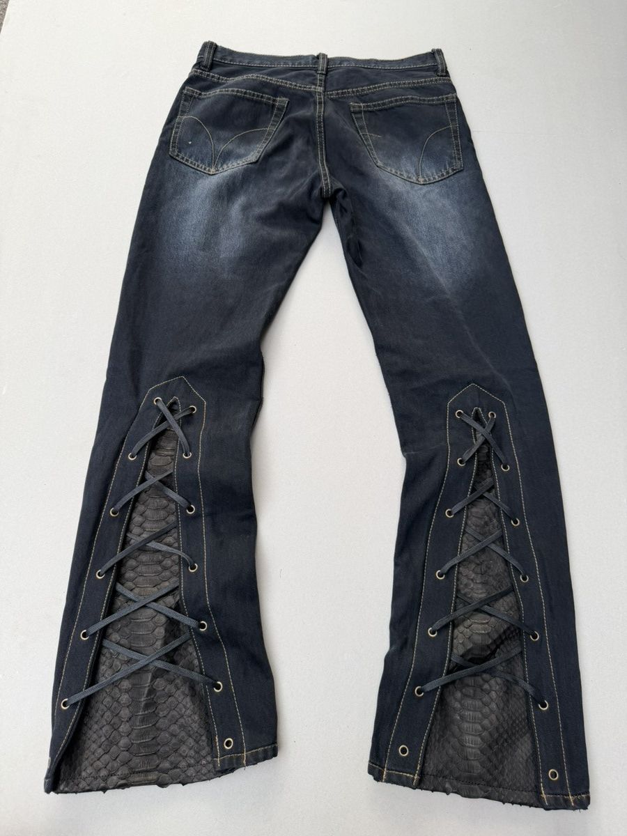 Japanese Brand Hysteric Glamour lace up flare jeans Size US 28 / EU 44 - 4 Thumbnail