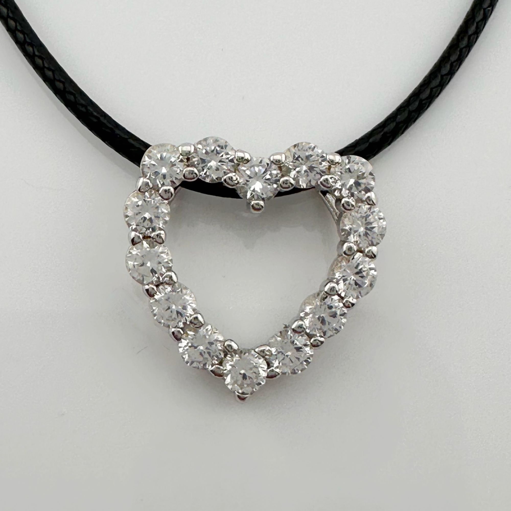 Other 2.5 Lab Created Carat White Sapphire Heart Necklace on Back Size ONE SIZE - 3 Thumbnail