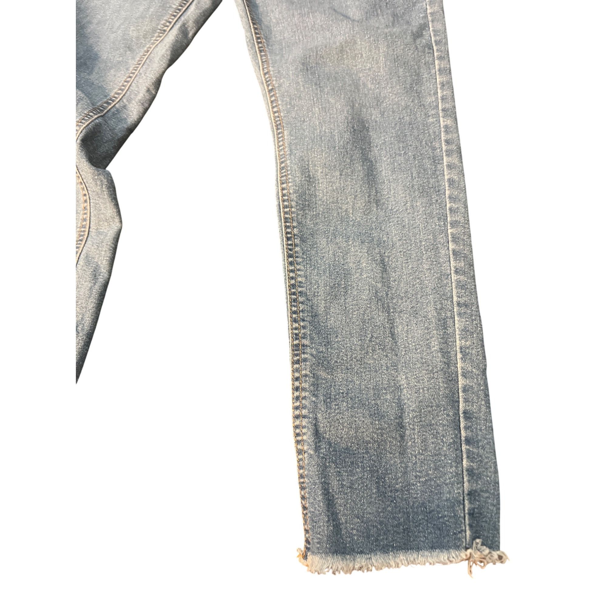 Other Tinseltown Skinny Jeans Light Blue Raw Hem Ankle Size 7/28 W Size 28" / US 6 / IT 42 - 2 Thumbnail
