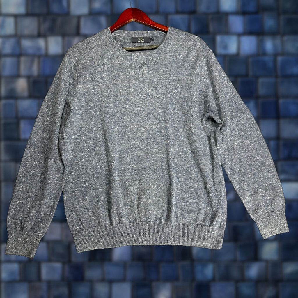 J.Crew J.CREW Sweater Mens Large Blue Heathered Cotton Crew Neck Long Sleeve Pullover Size US L / EU 52-54 / 3 - 1 Thumbnail
