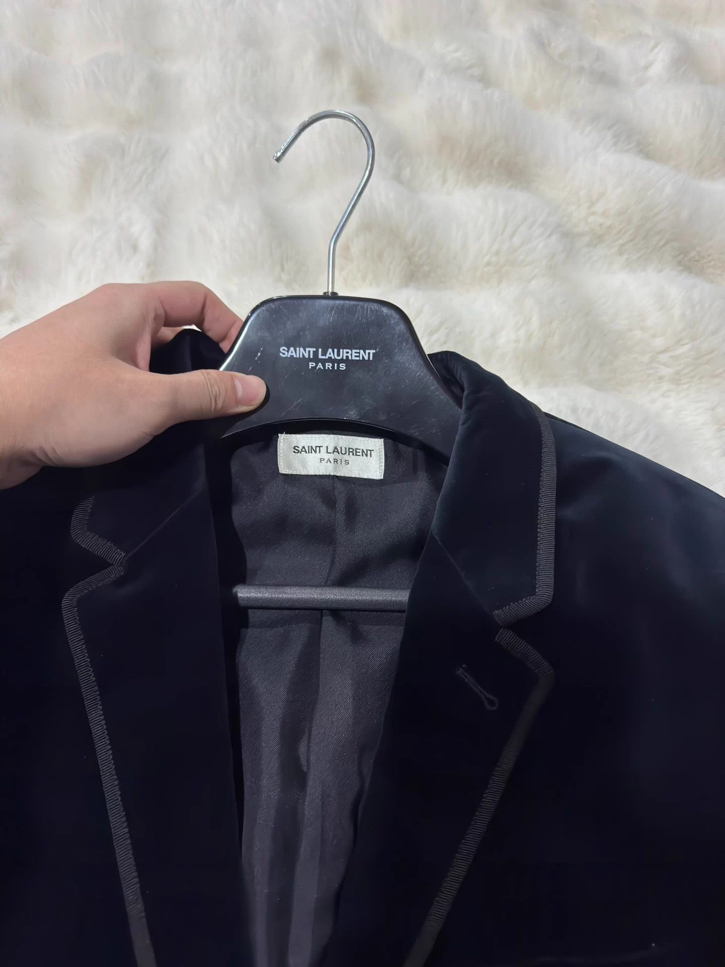 Saint Laurent Paris Saint Laurent SLP men's Ink Blue Velvet blazer 52 Size 52L - 3 Thumbnail