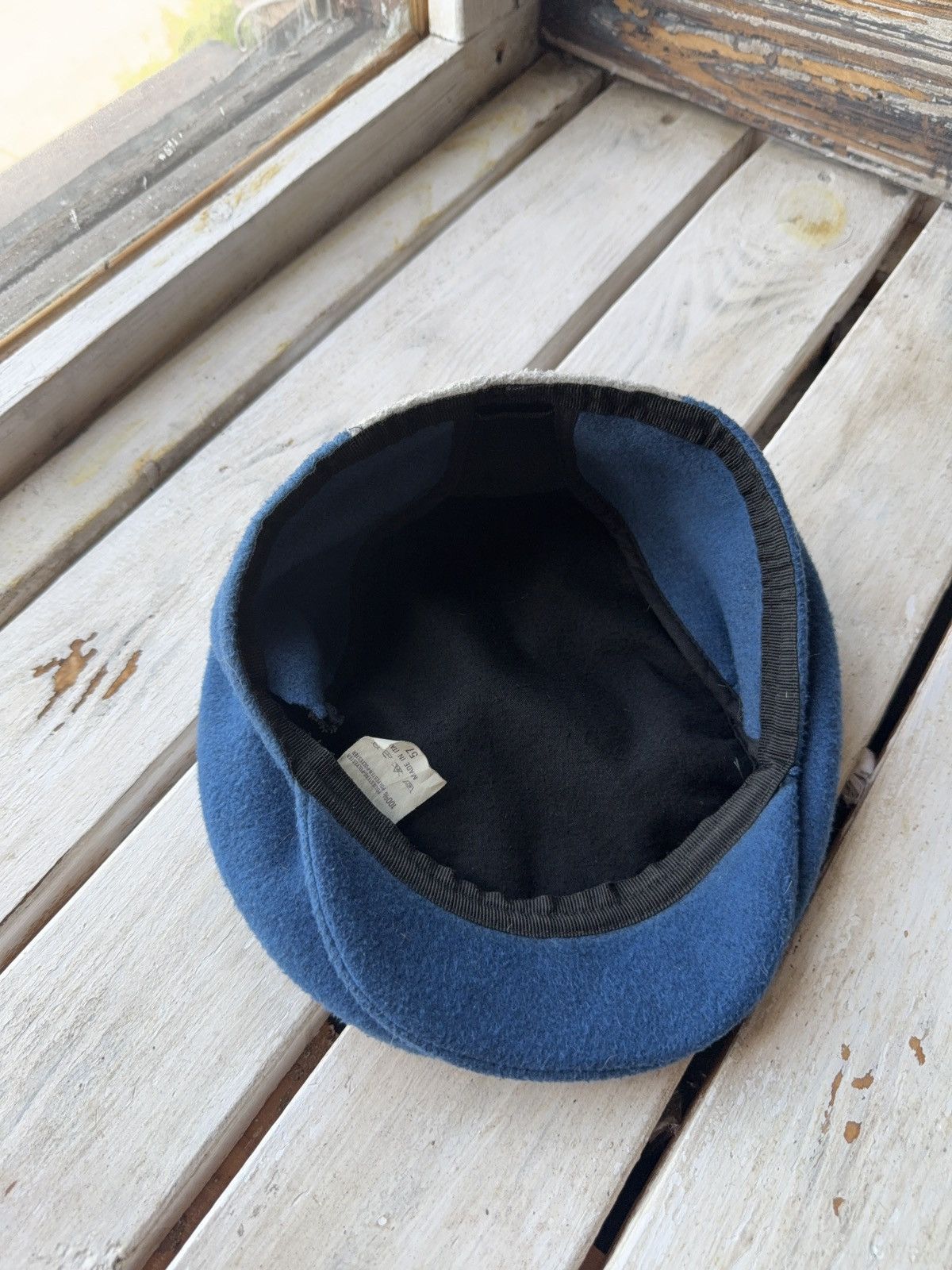 Designer × Vintage Ethnosurfer Fleece Flat Cap Made in Italy – Blue Size 57 Size ONE SIZE - 4 Thumbnail