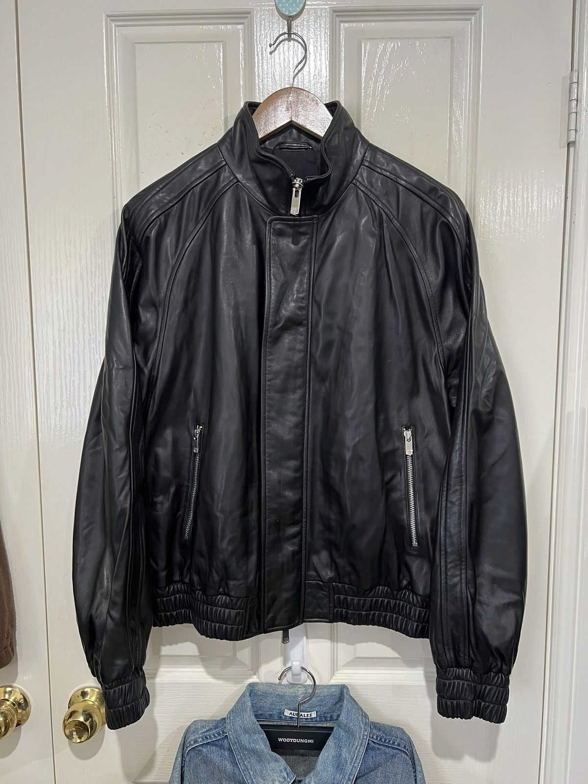 Pearled Ivory Pearled Ivory Obsidian Leather Track Jacket | Grailed