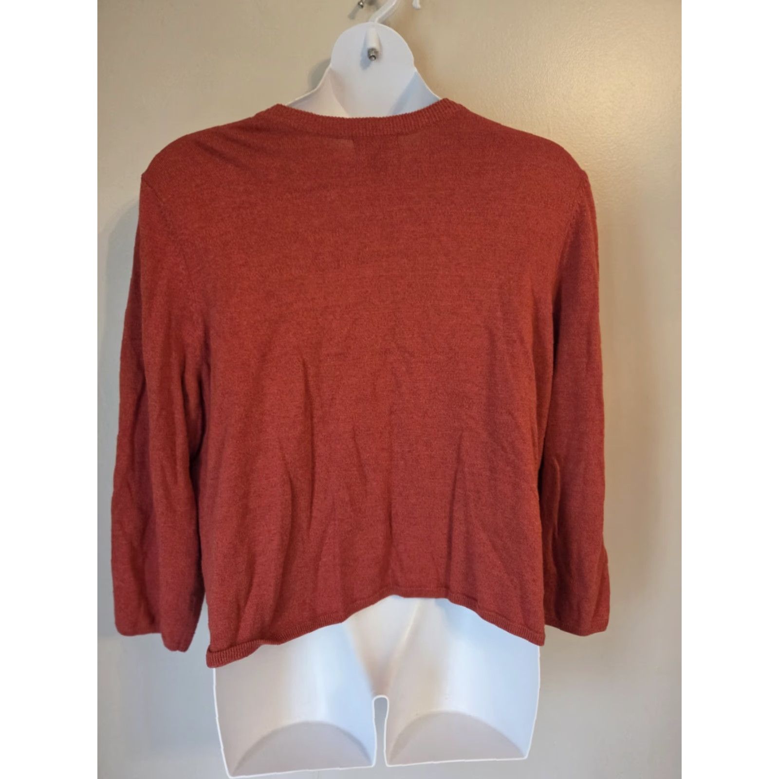 Vintage VINTAGE Koret Cardigan Sweater Top Knit 3X Women Rust 90s Plus Size Cardigan Womens Size XXL / US 16-18 / IT 52-54 - 4 Thumbnail