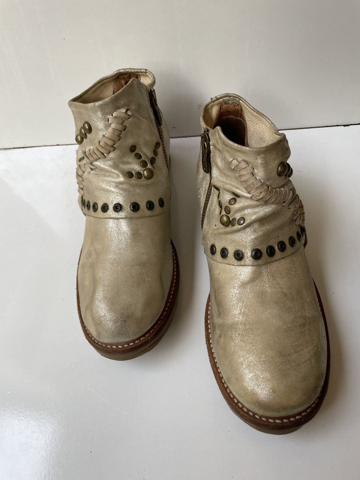 A.S.98 A.S.98 Leather Biker Ankle Boots EUR 37 US 6.5-7 / UK 4 Size US 6.5 / IT 36.5 - 8 Thumbnail