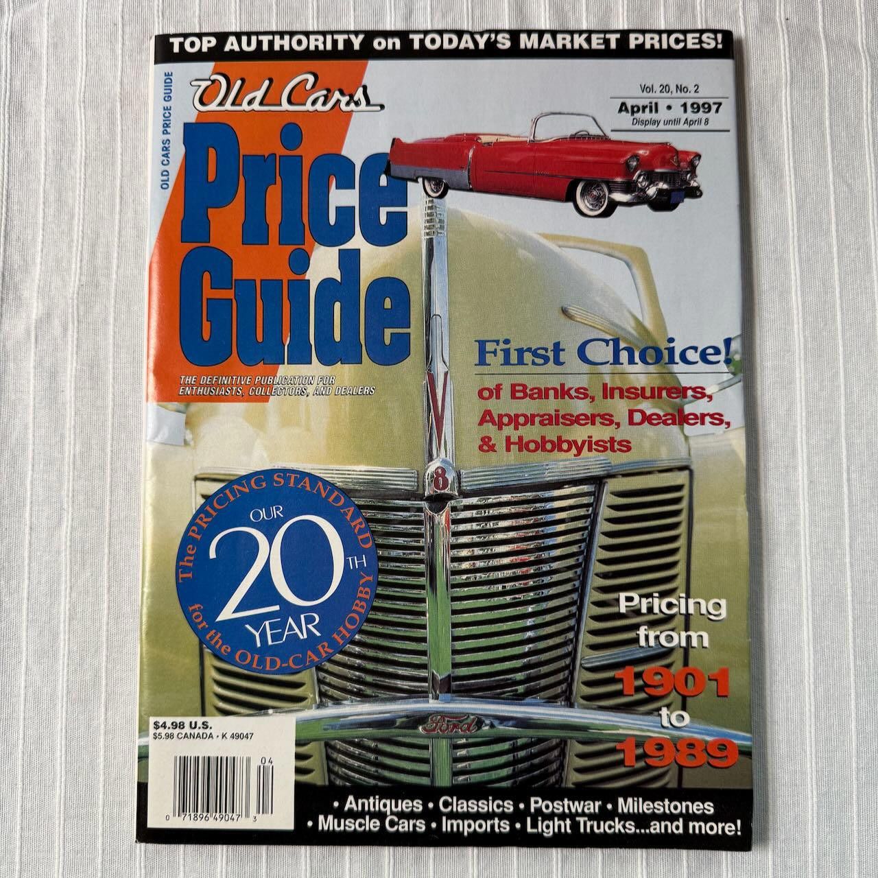 Designer Old Cars Price Guide - April 1997 Edition Vol 20 #2 Size ONE SIZE - 1 Thumbnail