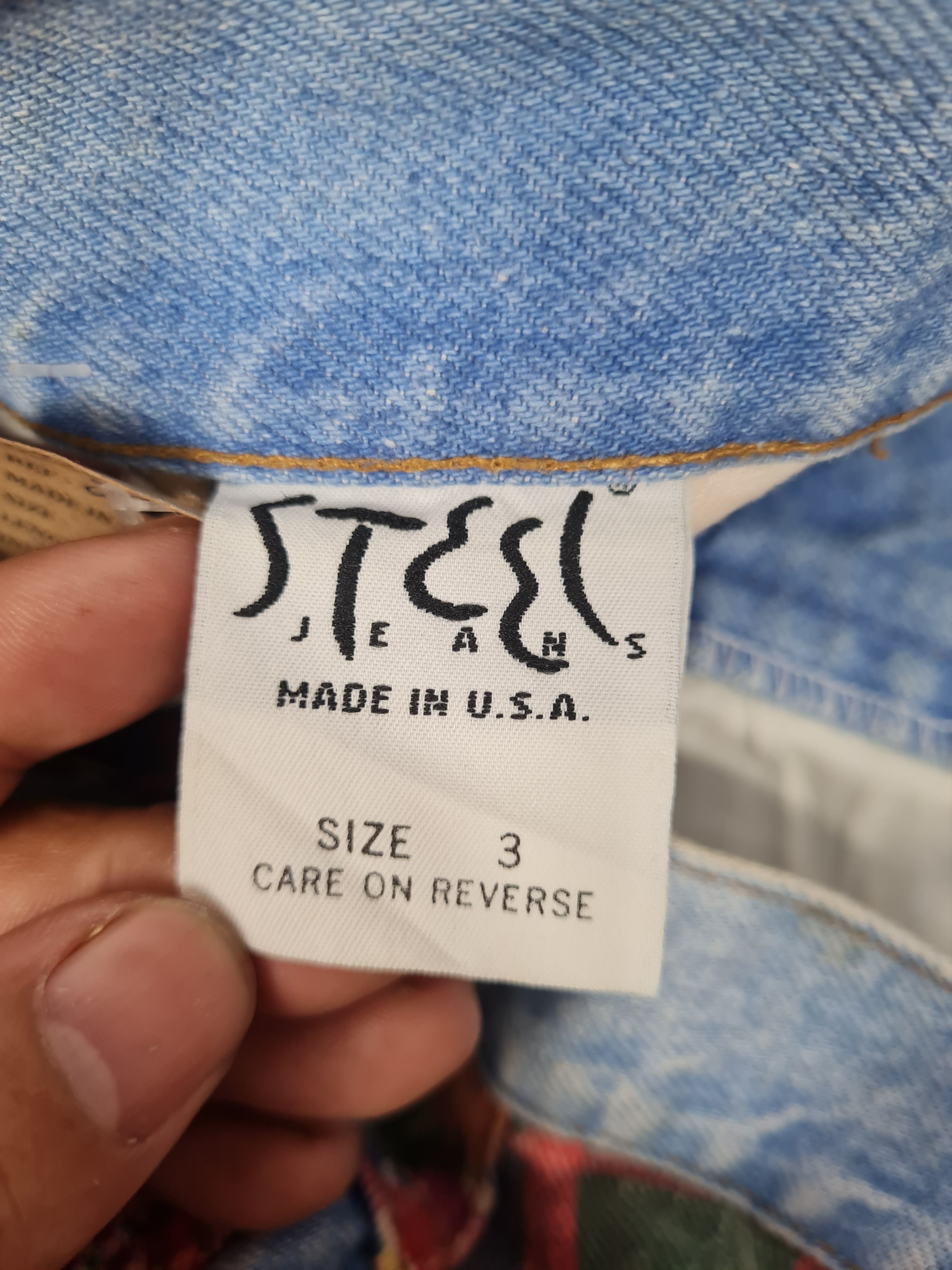 Vintage Vtg STEEL JEANS Flowers Checked Design Jeans 25x32 JB0147 Size 25" / US 0 / IT 36 - 9 Thumbnail
