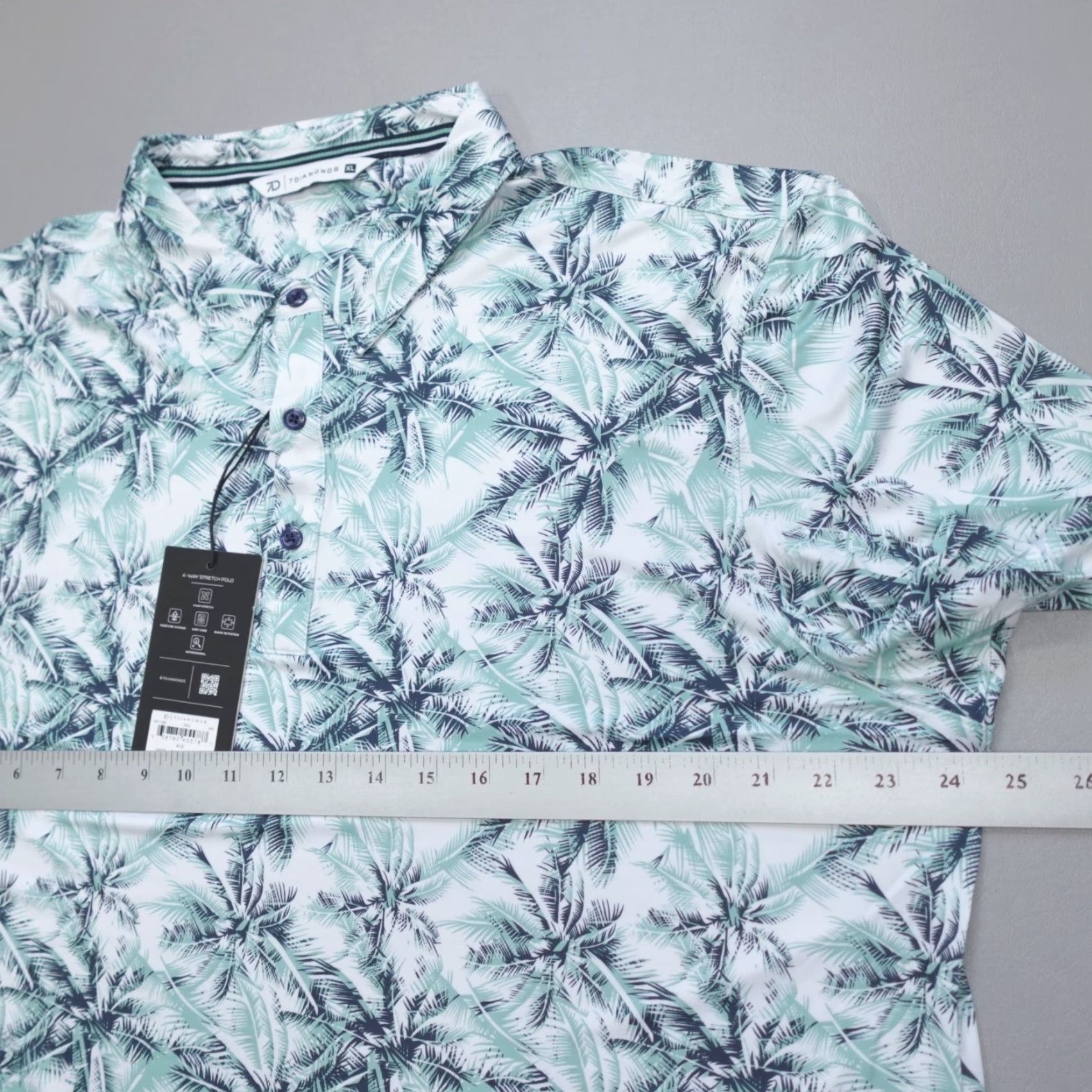 Vintage 7 Diamonds Nido Polo Shirt Golf Wicking Anti-Microbial Palm Print Men's Size XL Shirt Size US XL / EU 56 / 4 - 6 Thumbnail