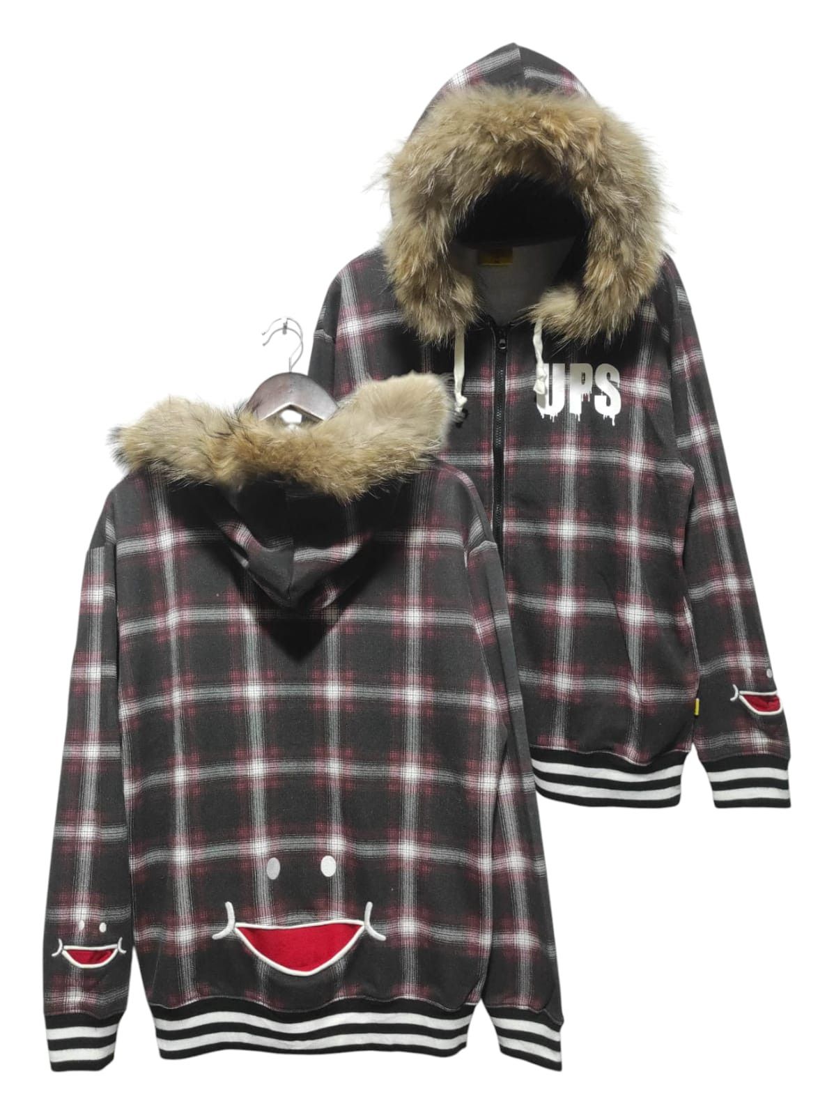Hysteric Glamour Ups Smile Plaid Zipper Fur Hoodie If Six Was Nine Lgb style Size US L / EU 52-54 / 3 - 2 Thumbnail