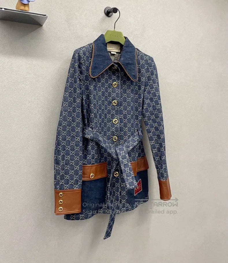 Gucci Gucci Full-print logo blue denim jacket Size XS / US 0-2 / IT 36-38 - 3 Thumbnail