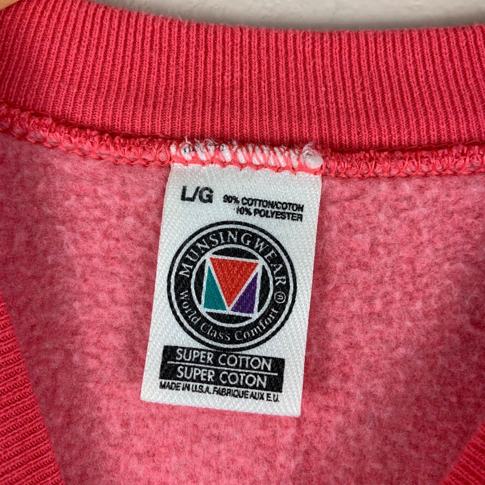 Vintage Vintage Munsing Wear Pink Crewneck Size US L / EU 52-54 / 3 - 3 Thumbnail