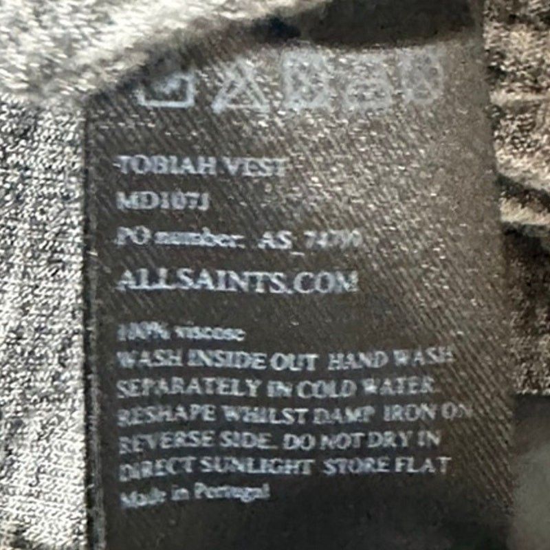 Allsaints AllSaints Iman Tank Top XS Gray Ribbed Knit Scoop Neck Race Size XS / US 0-2 / IT 36-38 - 3 Thumbnail