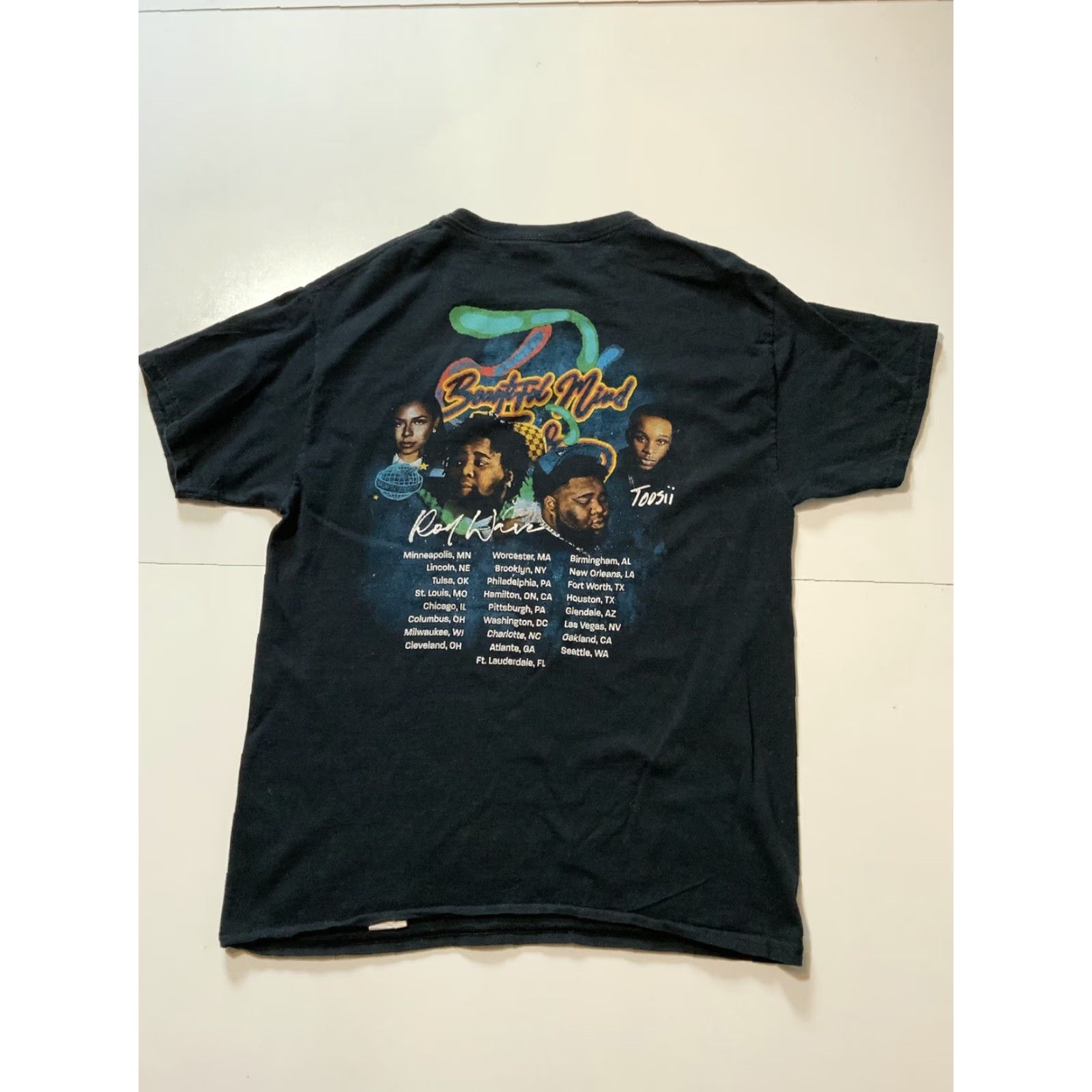 Fruit Of The Loom VINTAGE Rod Wave Beautiful Mind 2022 Tour T-Shirt MD Men M Black Concert T-Shirt Size US M / EU 48-50 / 2 - 2 Thumbnail