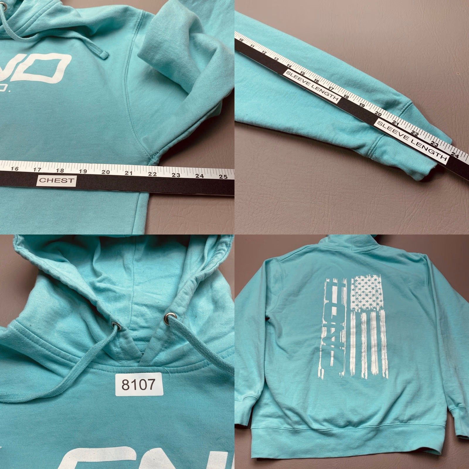 Vintage LGND Supply Co Hoodie Men's Large Mint Green Drawstring Flag Size US L / EU 52-54 / 3 - 8 Thumbnail