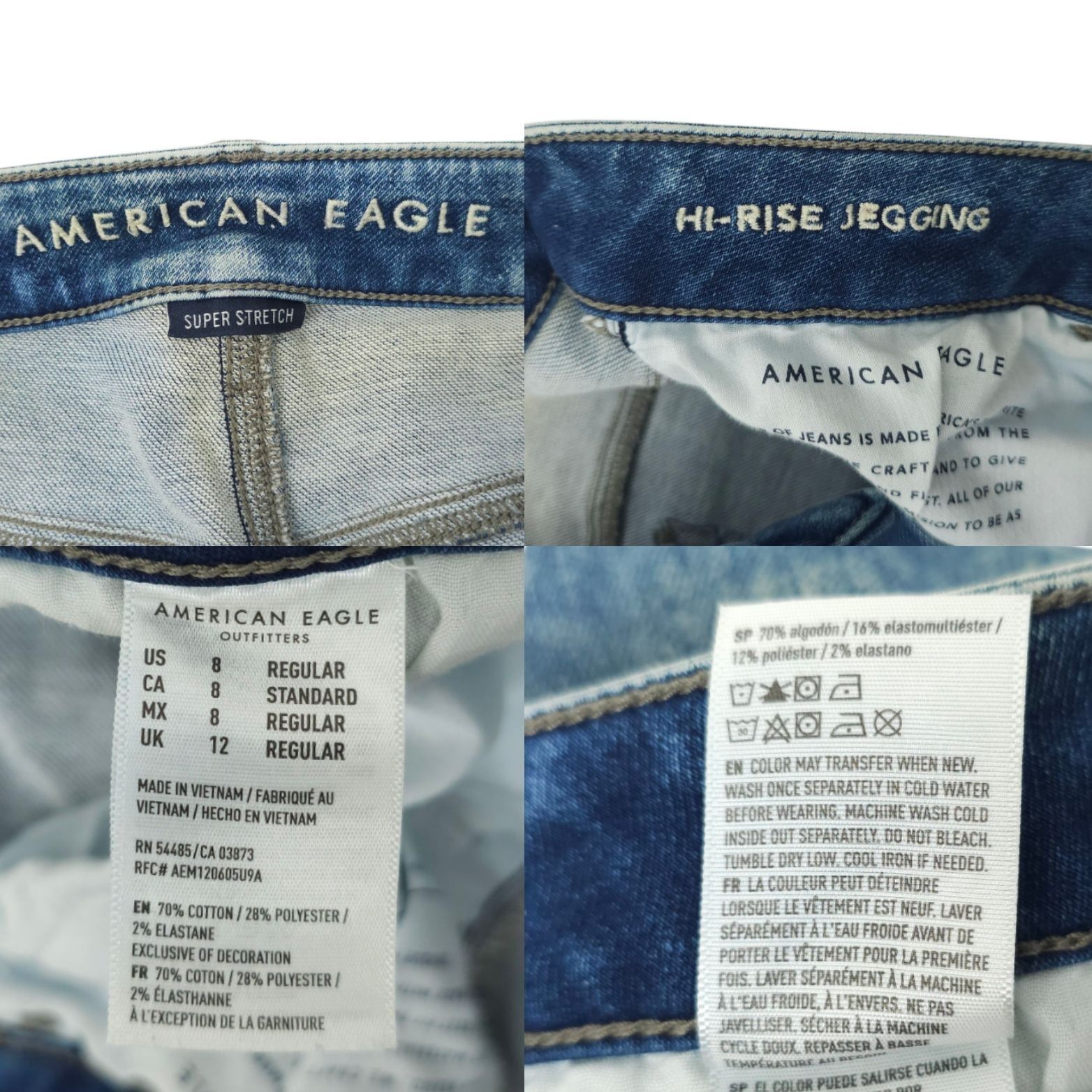 American Eagle Outfitters American Eagle Super Stretch Hi Rise Jegging Womens 8 Jeans Size 30" / US 8 / IT 44 - 8 Thumbnail