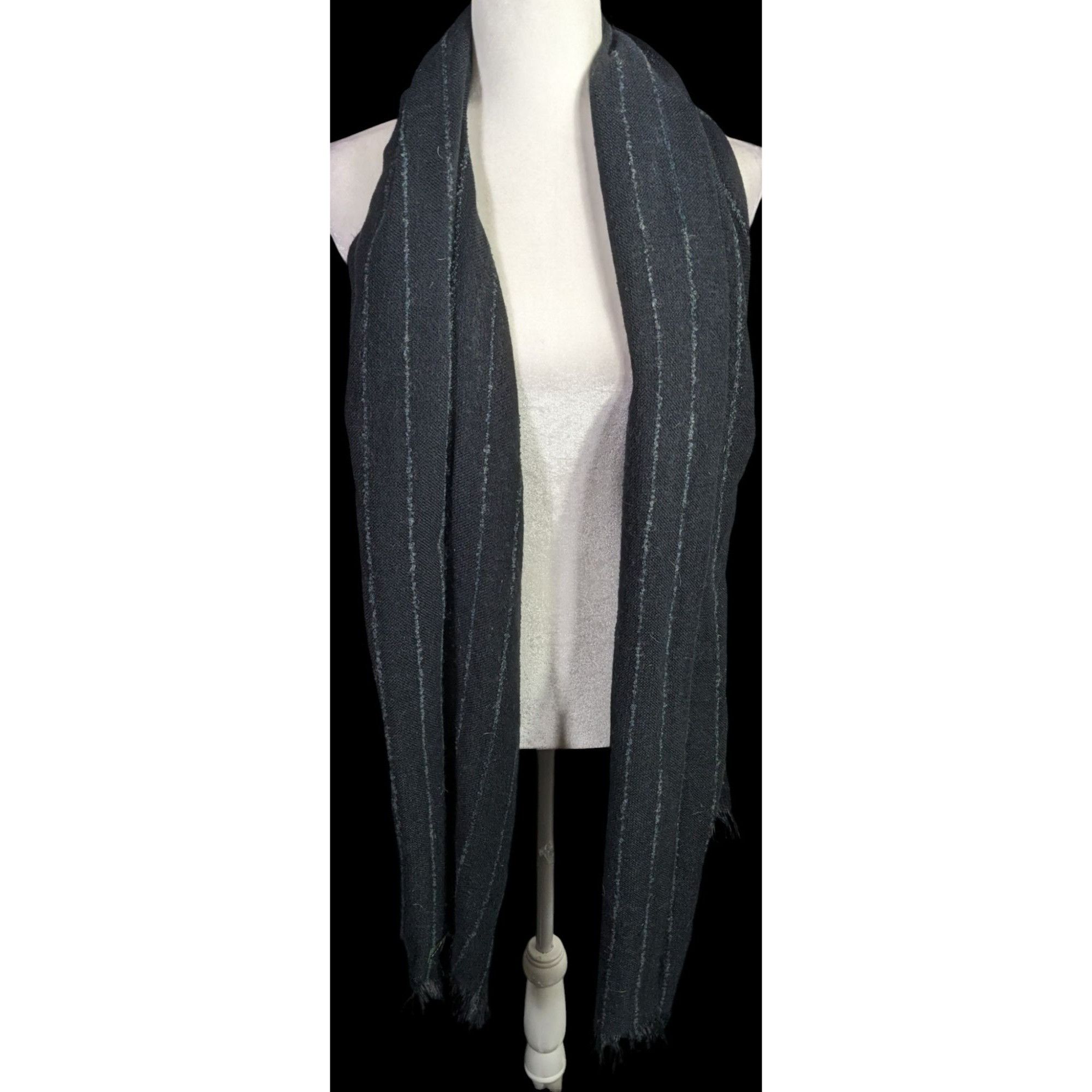 Lauren Ralph Lauren Preppy Designer Lauren Ralph Lauren Black Striped Scarf 22x8 Size ONE SIZE - 3 Thumbnail