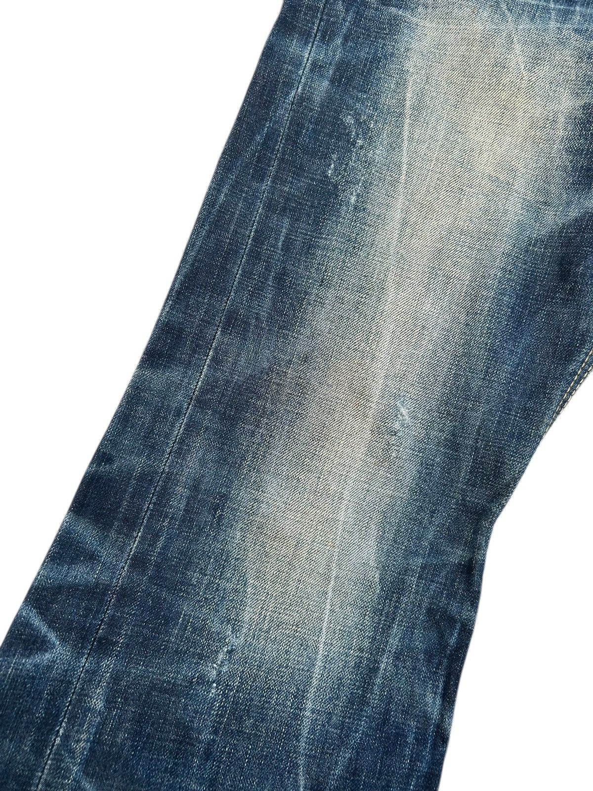 Kapital Flare Yoshitomo Nara Lolita Distressed Denim Jeans Size US 34 / EU 50 - 7 Thumbnail
