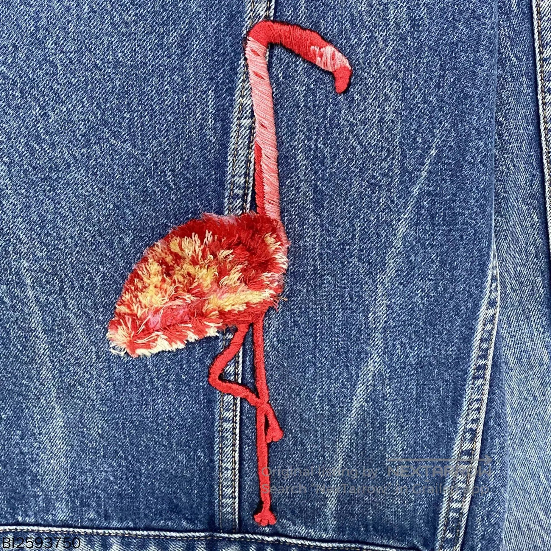 Saint Laurent Paris Embroidered Flamingo Denim Jacket Saint Laurent. Size S / US 4 / IT 40 - 3 Thumbnail