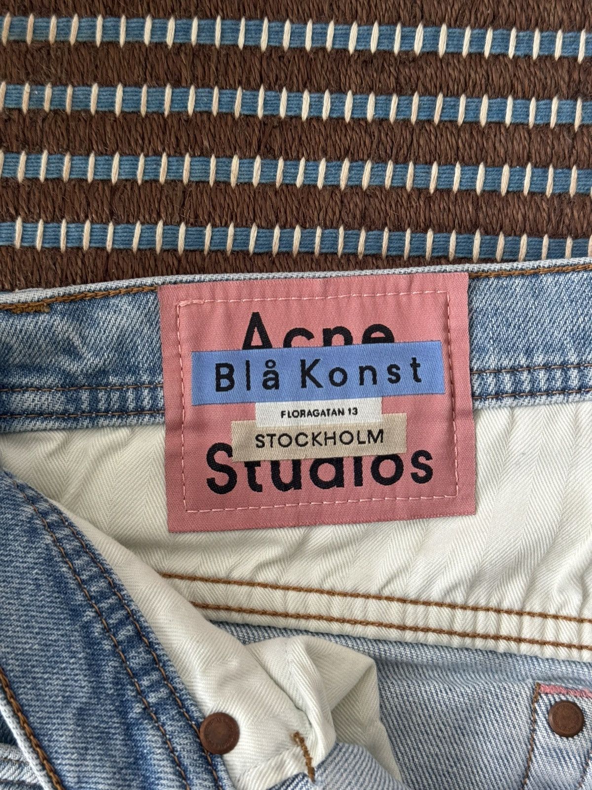 Acne Studios River Slim Fit Jeans Light Blue Size US 31 - 3 Thumbnail