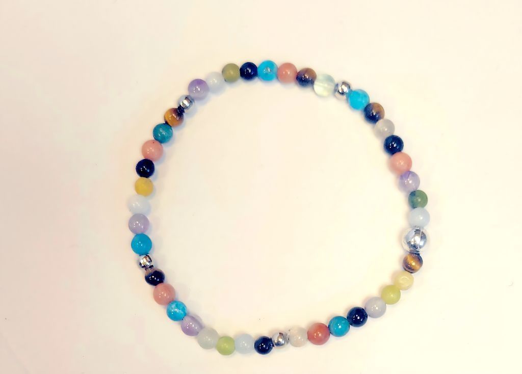 Handmade Natural Gemstone 4mm Dainty Beaded Bracelets Size ONE SIZE - 16 Thumbnail