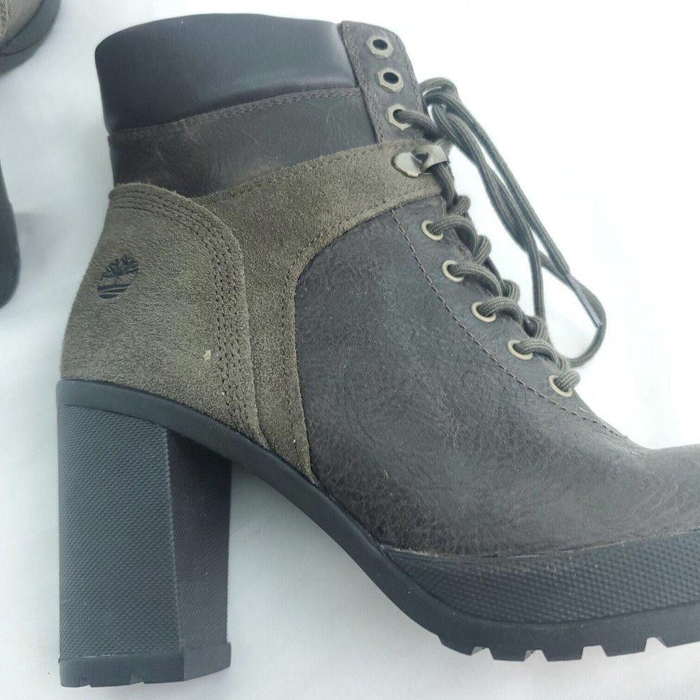 Timberland Timberland Womens Brown Leather Olive Heel Booties Size US 7 / IT 37 - 6 Thumbnail