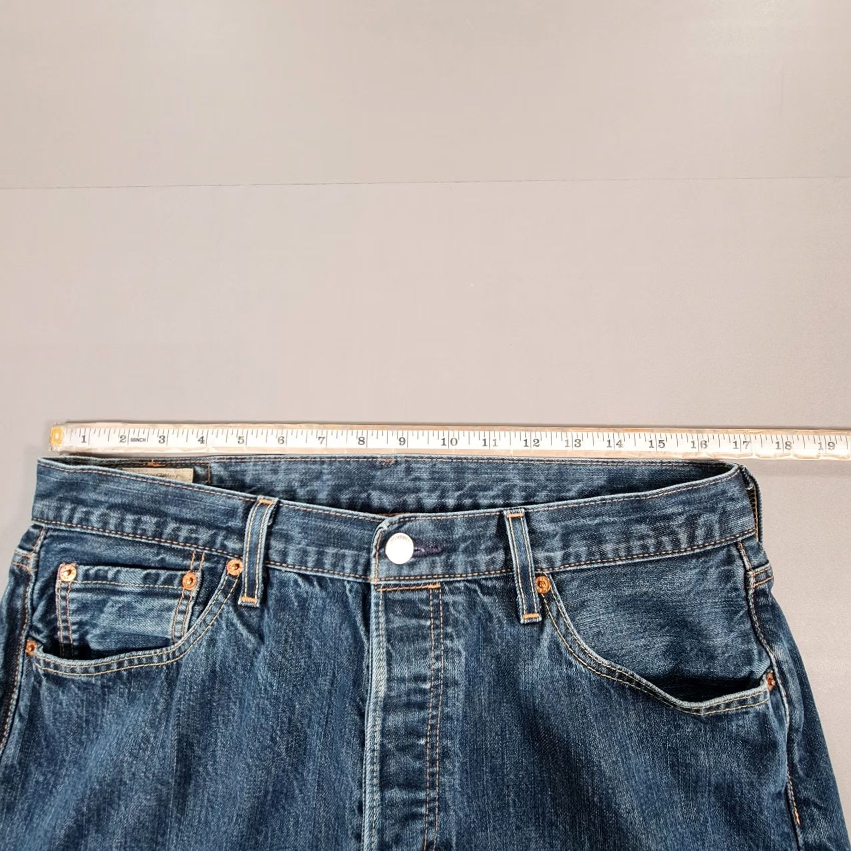 Levi's Levi's 501 Jeans Blue W34 L32 Regular Fit Straight Leg Denim Mens Size US 34 / EU 50 - 5 Thumbnail