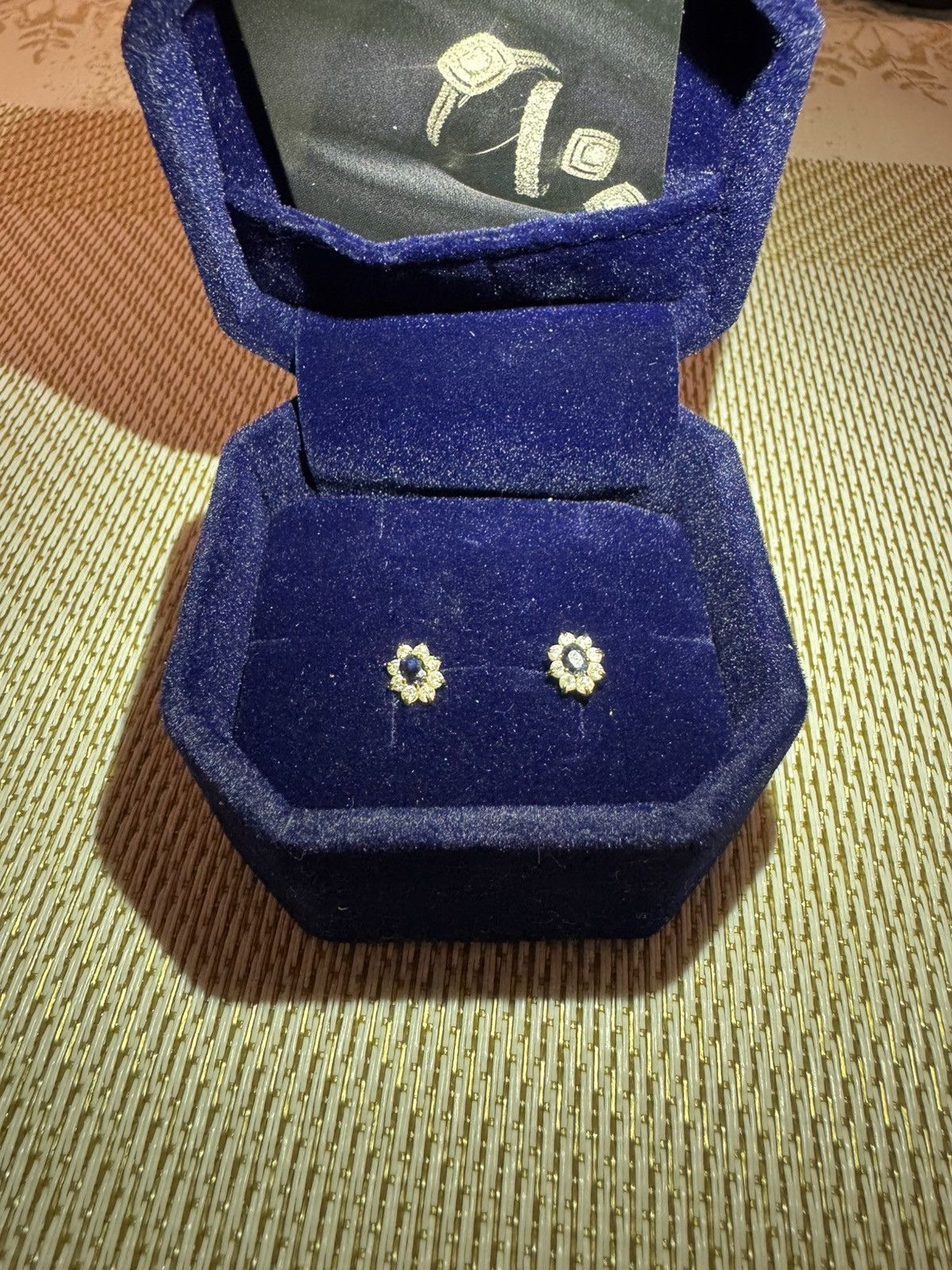 Vintage 14k gold sapphire and diamonds earrings Size ONE SIZE - 2 Thumbnail