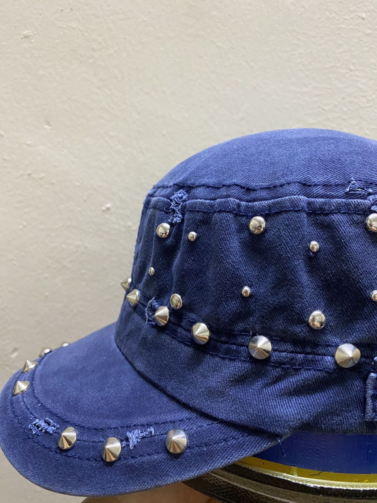 If Six Was Nine × Japanese Brand × Le Grande Bleu (L.G.B.) Japanese faded military punk studded distress ed cap Size ONE SIZE - 3 Thumbnail