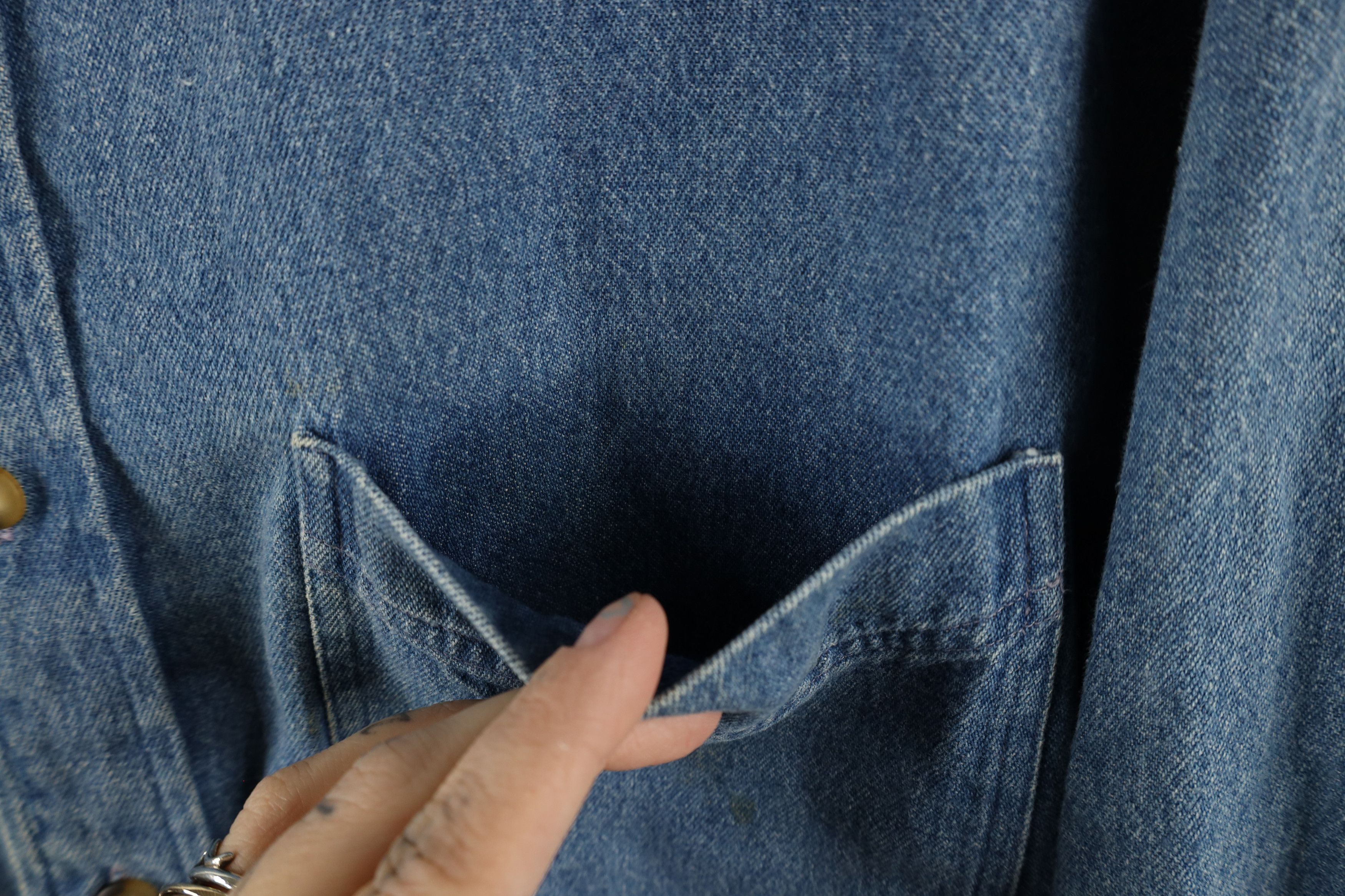 Vintage Vintage 90s Streetwear Denim Jean Button Down Shirt Blue Size US XL / EU 56 / 4 - 4 Thumbnail