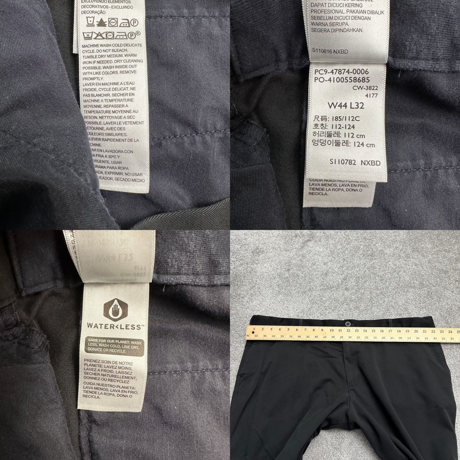 Dockers DOCKERS Mens Pants 44x32 Black Flat Front Straight Dress Work Relaxed Fit Casual Size US 44 / EU 60 - 8 Thumbnail