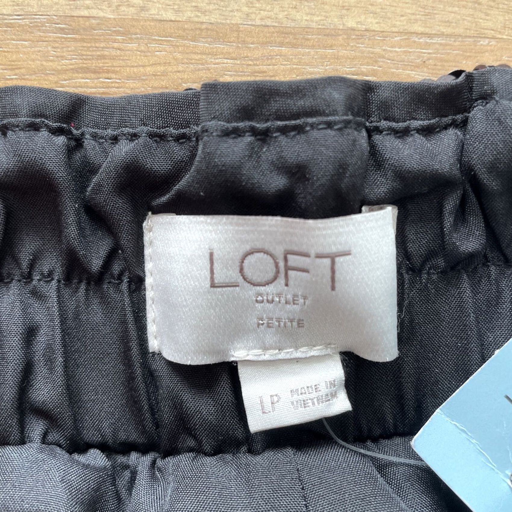 Loft LOFT Sequin Jogger Pants Women's Large Petite Elastic Waist Tapered Pockets Black High Rise Geometric Pattern Party Casual Travel Size 36" / US 14 / IT 50 - 4 Thumbnail