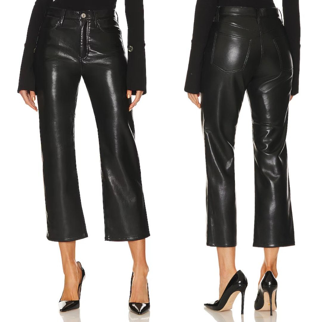 Frame FRAME | NWT Le Jane Crop Black Leather Jeans in Noir Size 24 Size 24" / US 00 / IT 34 - 2 Thumbnail