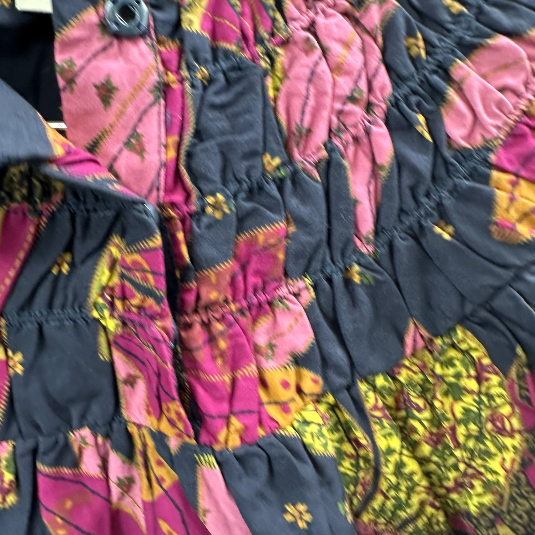Farm Rio FARM Rio Patchwork Bananas Mini Dress Womens XS Black Boho Bohemian XS Patchwork Maxi Mini 90s Concert Boho Womens Size XS / US 0-2 / IT 36-38 - 7 Thumbnail