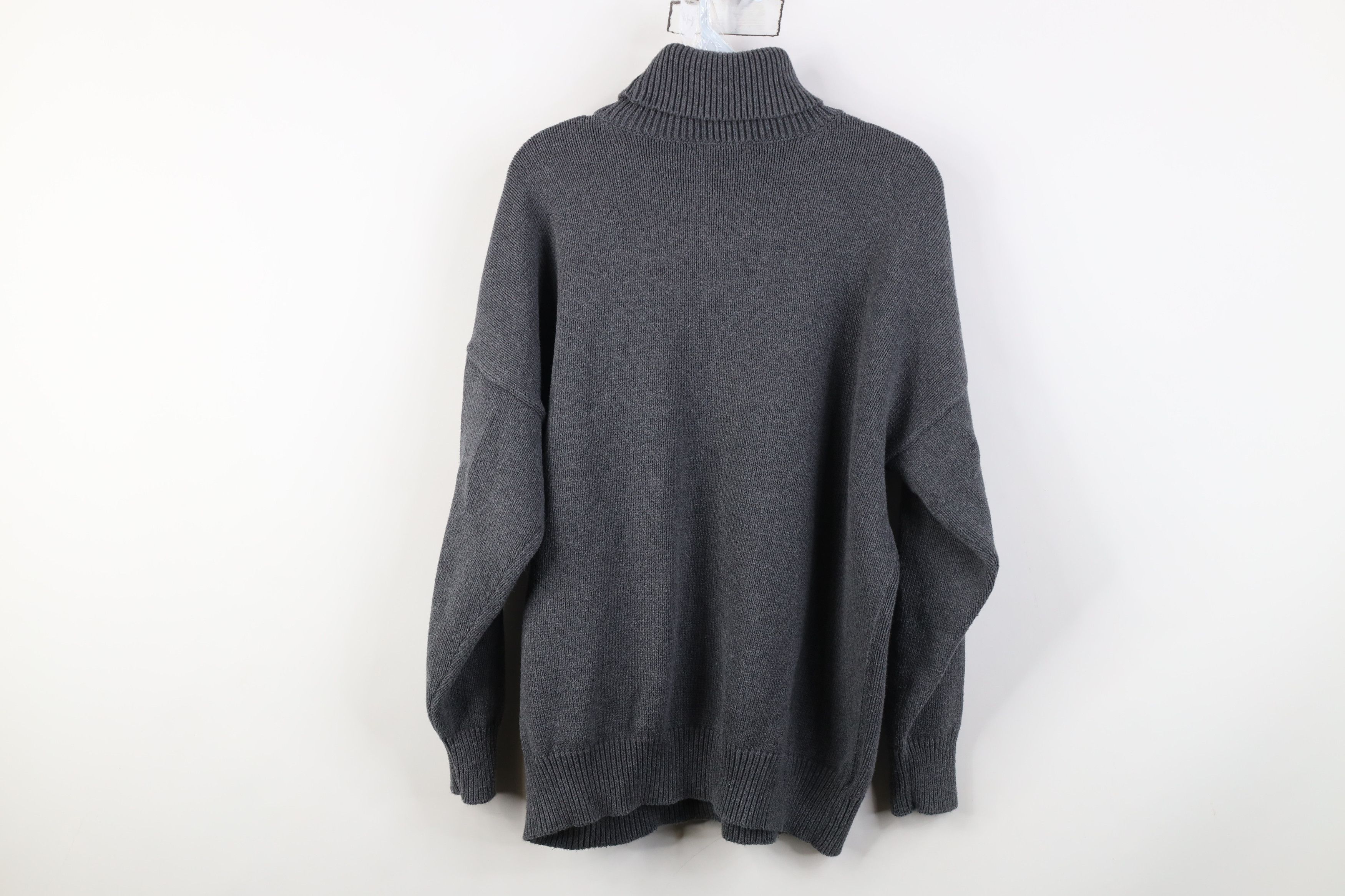 Madewell Madewell Blank Cotton Ribbed Knit Turtleneck Sweater Gray Size XL / US 12-14 / IT 48-50 - 9 Thumbnail