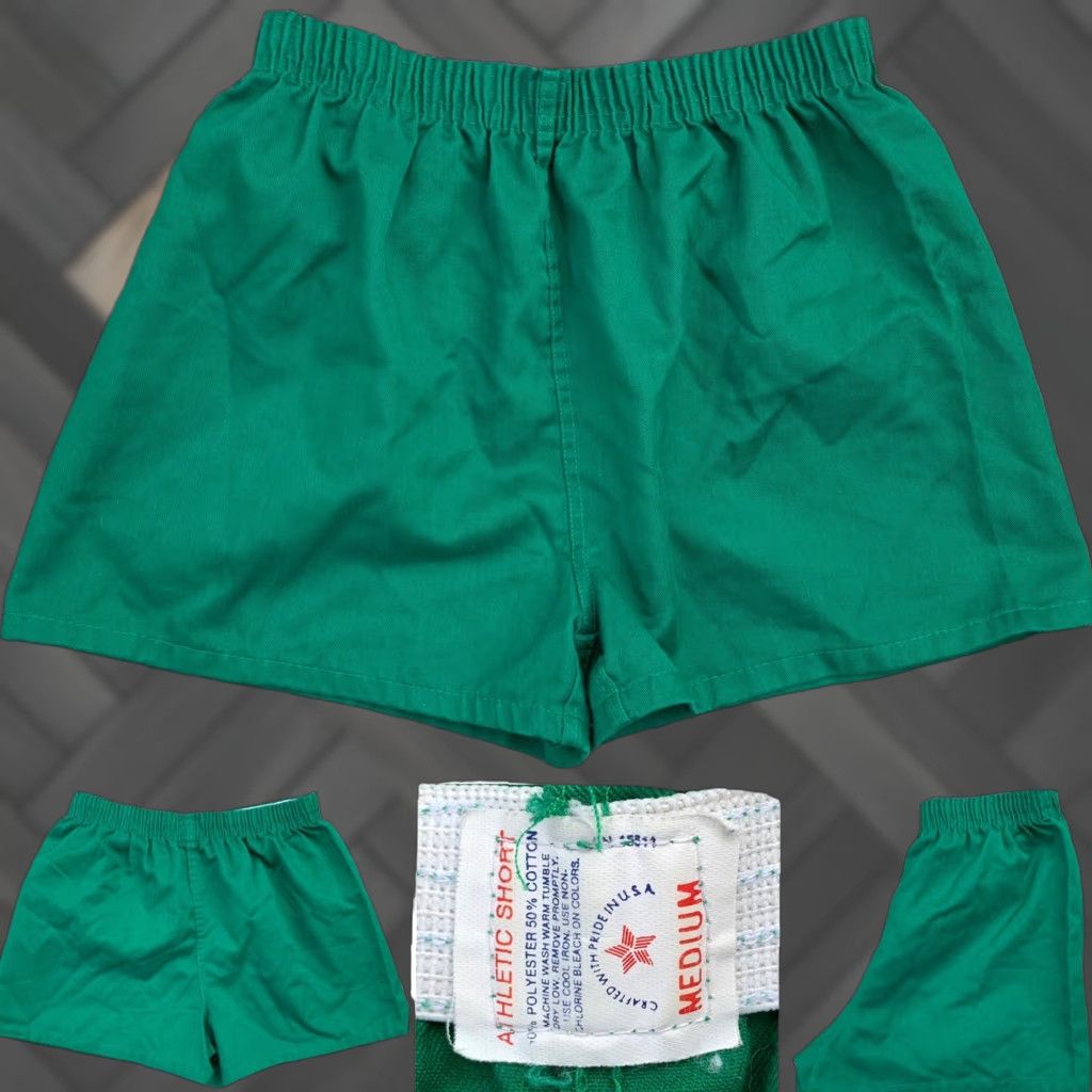 Vintage VINTAGE Jefferson Knitting Mills Inc athletic short shorts PE shorts M green USA Size US 31 - 1 Thumbnail