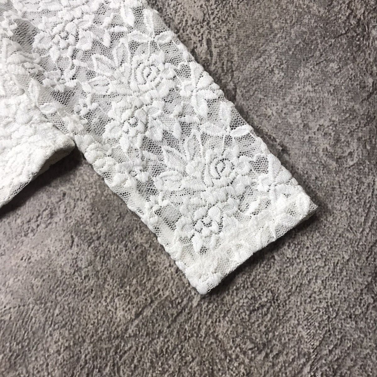 Vintage Vintage Y2K Cream Lace Crop Long Sleeve Top Indie Relaxed M Size M / US 6-8 / IT 42-44 - 5 Thumbnail