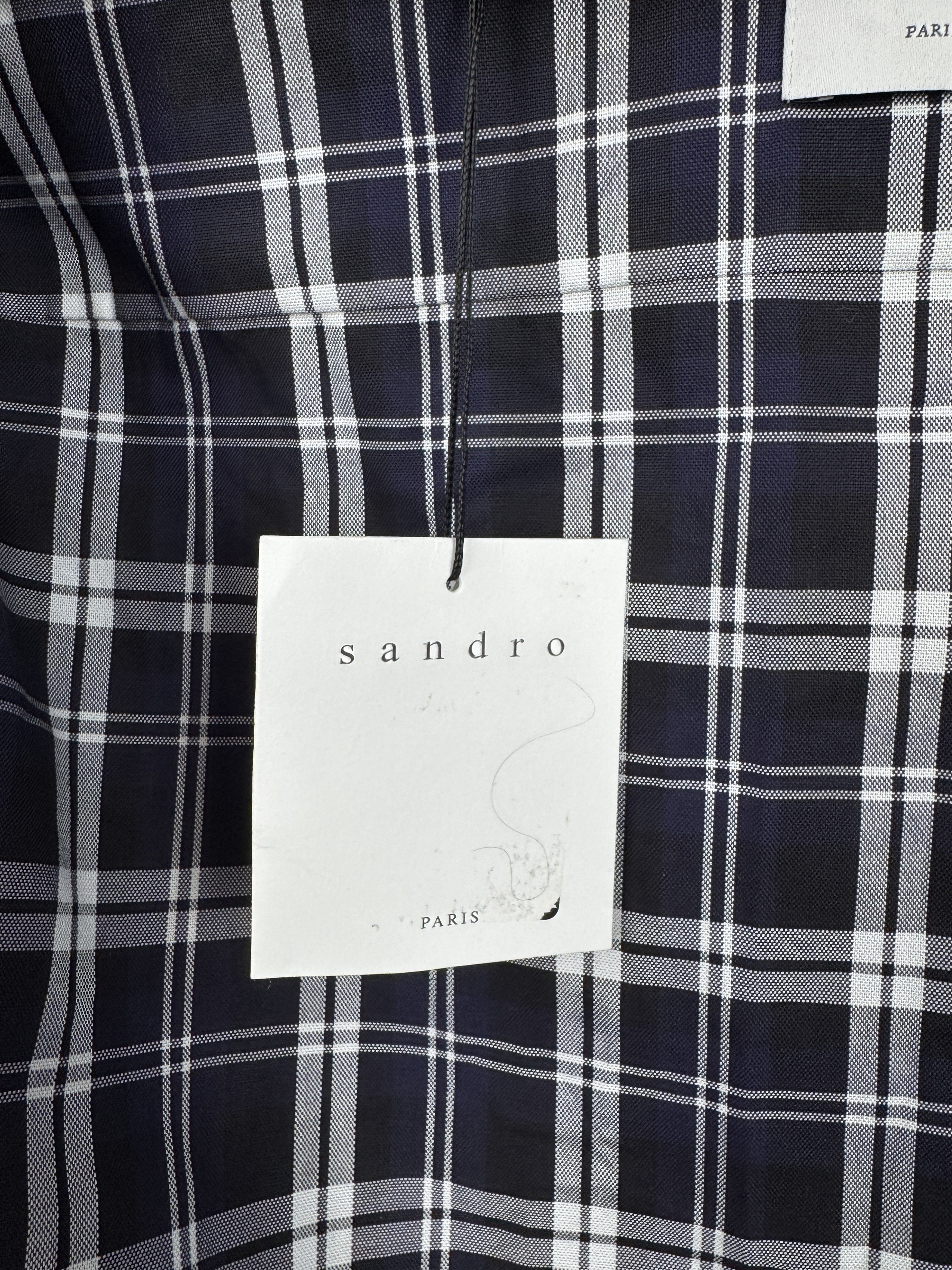 Sandro NWT RRP 230$ SANDRO Paris Chemise Tartan Marine Shirt Size US S / EU 44-46 / 1 - 10 Thumbnail