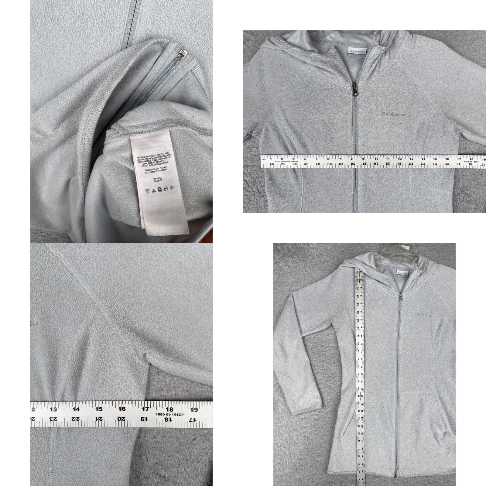 Vintage Columbia Jacket Womens S Gray Fleece Hooded Full Zip Outdoor Hiking Pockets Size S / US 4 / IT 40 - 8 Thumbnail