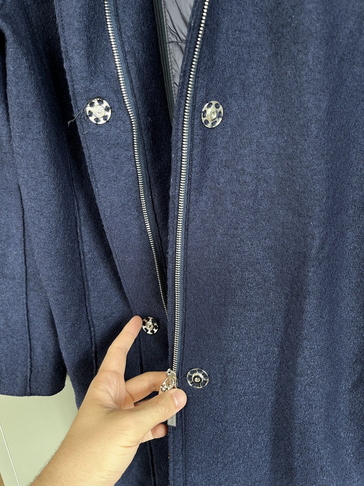 Gimo's Gimos Blue Wool Parka w/ Detachable Down Hood & Vest Size L / US 10 / IT 46 - 12 Thumbnail