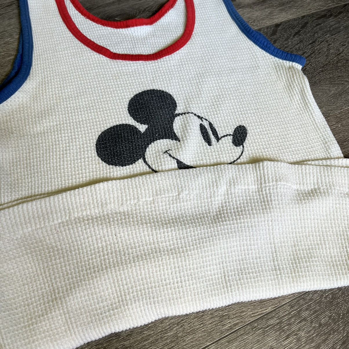 Disney Vintage 1970s Disney Mickey Mouse Thermal Waffle Tank Top Size US M / EU 48-50 / 2 - 4 Thumbnail