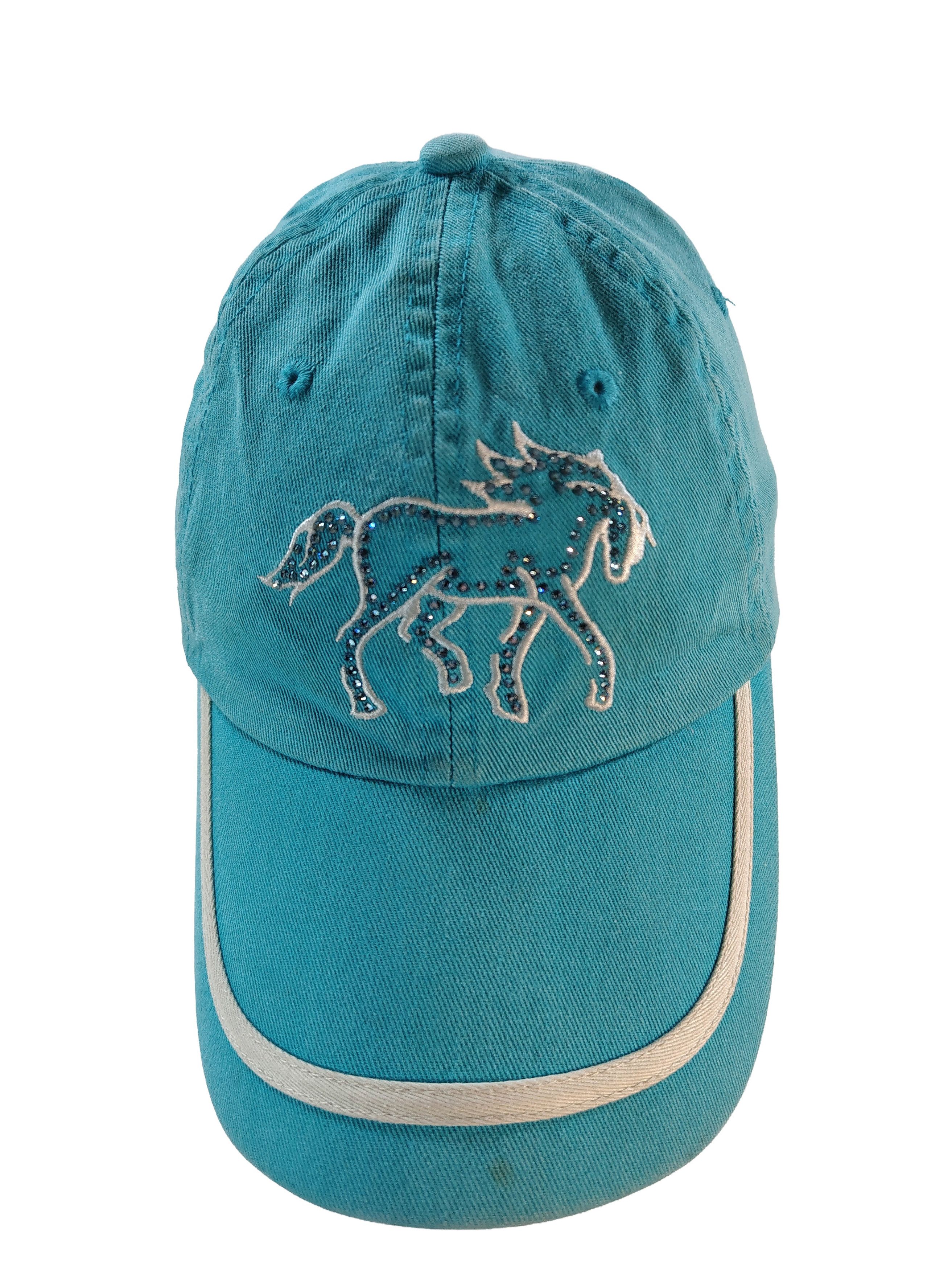 Other Women's Light Blue Rhinestone Horse Hat Size ONE SIZE - 1 Thumbnail