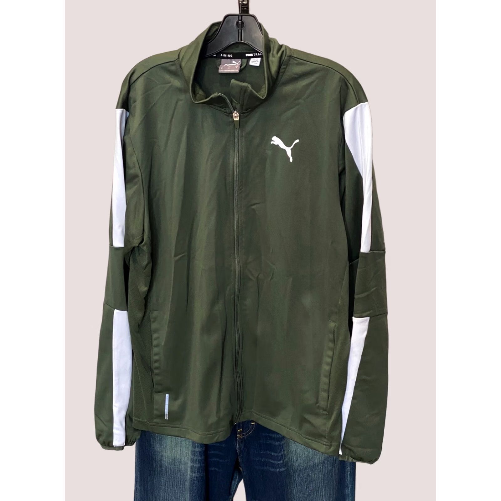 Puma Puma Sweatshirt Green Zippered Training Track SWEATER Medium M Size US XL / EU 56 / 4 - 1 Thumbnail